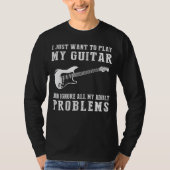 ストラム遠くにストレス:ギターエスケープ大人の苦悩Te Tシャツ (正面)