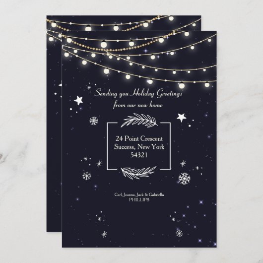 ストラングライトズウィンターホリデームービングアナウンス 招待状 (正面/裏面)