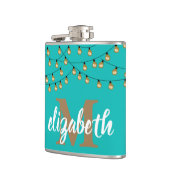 ストランドオブライツターコイズ パーソナライズされた フラスク (左)