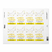 ストランドスタイリッシュ |白い黄色のワインラベル ラベル (フルシート)