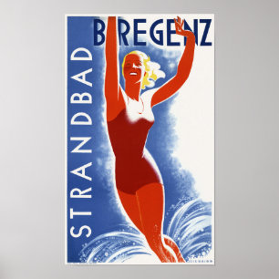 ストランドバッド・ブレゲンツ・オーストリアヴィンテージポスター1935 ポスター