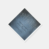 ストリエレガントングきらめくライトNavy Blue結婚s スタンダードカクテルナプキン (角)