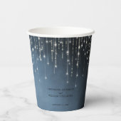ストリエレガントングきらめくライトNavy Blue結婚s 紙コップ (裏面)