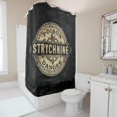 ストリキニンヴィンテージスタイル毒ラベル シャワーカーテン (インサイチュ)
