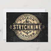 ストリキニーネのヴィンテージのスタイルの毒ラベルの招待状 招待状 (正面)