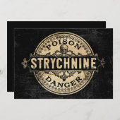 ストリキニーネのヴィンテージのスタイルの毒ラベルの招待状 招待状 (正面/裏面)