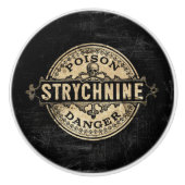 ストリキニーネのヴィンテージのスタイルの毒ラベル セラミックノブ (正面)