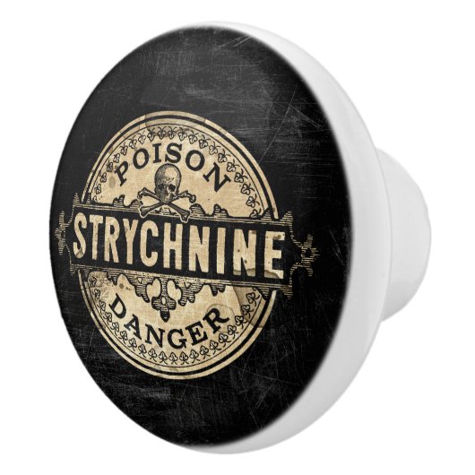ストリキニーネのヴィンテージのスタイルの毒ラベル セラミックノブ (右)