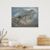 ストリッパーエクセルサーフスラッパーアンティーク魚釣りルアーデ ポスター (キッチン)