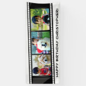 ストリップの写真のコラージュのモザイク壁の芸術/Birthdayを撮影して下さい 横断幕 (縦)