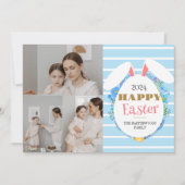 ストリップシンプルフローライースター家族3枚の写真 シーズンカード (正面)