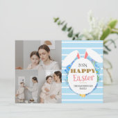 ストリップシンプルフローライースター家族3枚の写真 シーズンカード (スタンド正面)