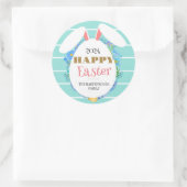 ストリップシンプルフローラエレガントイースターバニーファミリー ラウンドシール (バッグ)