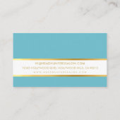 ストリップモダンスキニーバンドシンプルスリックアクア金ゴールド 名刺 (裏面)