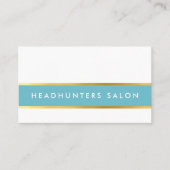 ストリップモダンスキニーバンドシンプルスリックアクア金ゴールド 名刺 (正面)