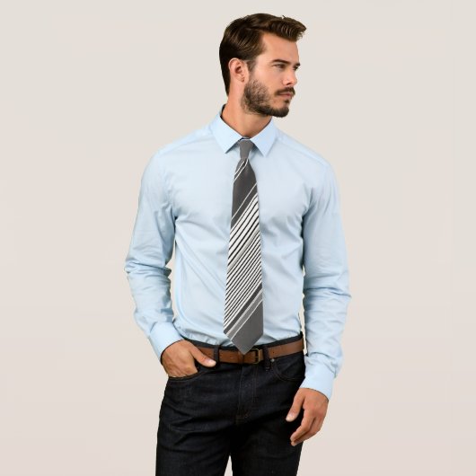 ストリップラグジュアリーグレイプリント ネクタイ (インサイチュ)