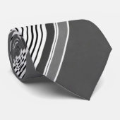 ストリップラグジュアリーグレイプリント ネクタイ (ロール)