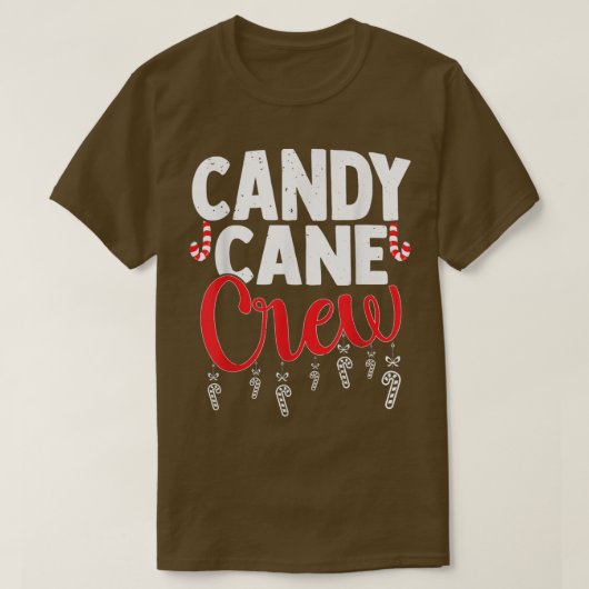 ストリップ模様のチーム 面白いクリスマスお菓子好き キャンディ Tシャツ (デザイン正面)