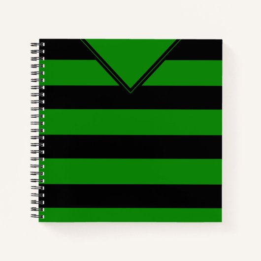 ストリッペスジャージーテンプレートノートサッカーフット ノートブック (正面)