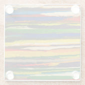 ストリピーカラフル抽象芸術アートコースター ガラスコースター (裏面)