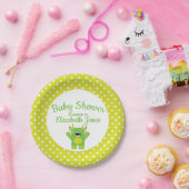 ストリピーグリーン小さなモンスター赤ちゃんシャワー ペーパープレート (パーティー)