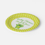 ストリピーグリーン小さなモンスター赤ちゃんシャワー ペーパープレート (アングル)