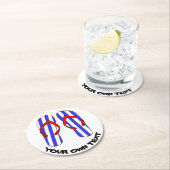 ストリピービーチサンダルビーチサンダルカスタム文字 ラウンドペーパーコースター (インサイチュ)