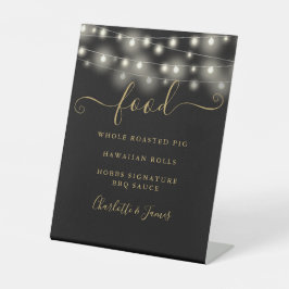 ストリモダンングエレガントライト黒金ゴールドフードメニュー 台座サイン