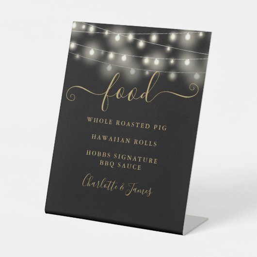 ストリモダンングエレガントライト黒金ゴールドフードメニュー 台座サイン (正面)