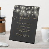 ストリモダンングエレガントライト黒金ゴールドフードメニュー 台座サイン (インサイチュ)