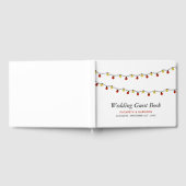 ストリモダンングライト、赤と金ゴールド結婚の ゲストブック (全面)