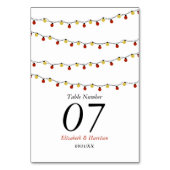 ストリモダンングライト、赤と金ゴールド結婚の テーブルナンバー (裏面)