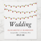 ストリモダンングライト、赤と金ゴールド結婚の ワインラベル (シングルラベル)