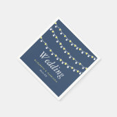 ストリモダンングライト、黄色と白結婚の スタンダードカクテルナプキン (角)