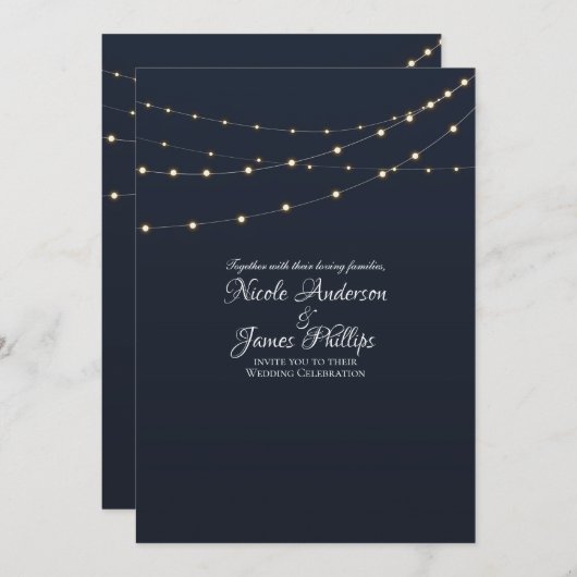 ストリモダンングラシンプルイ素朴ミニマルトの 招待状 (正面/裏面)