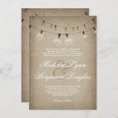 ストリングオブライトズカ素朴ントリーウエディング招待状 招待状 (正面/裏面)