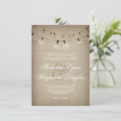 ストリングオブライトズカ素朴ントリーウエディング招待状 招待状 (スタンド正面)