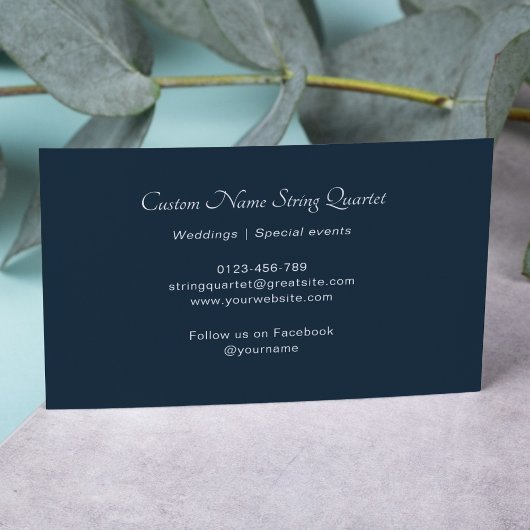 ストリングカルテットプロフェッショナルミュージシャンネイビーブルー 名刺