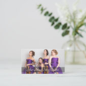 ストリングカルテット写真テンプレートミュージシャンブラック 名刺 (スタンド正面)