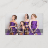 ストリングカルテット写真テンプレートミュージシャンブラック 名刺 (正面)