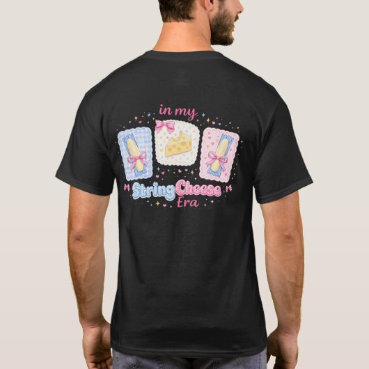 ストリングチーズ時代の私 面白ママライフTシャツ Tシャツ (裏面)