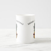 ストリングラおもしろいイト付きクリスマスパイナップル ボーンチャイナマグカップ (正面)