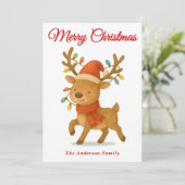 ストリングラお洒落イト付きトナカイのクリスマス シーズンカード (スタンド正面)