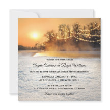 ストリングラきらめくイツウィンターウェディング招待状