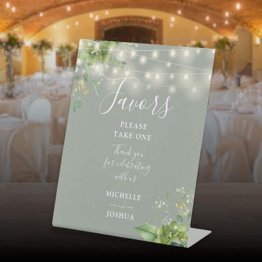 ストリングライツグリーナリーボタニカルセージ緑の好意 台座サイン