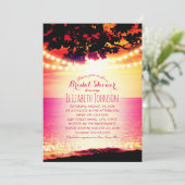 ストリングライツサンセットトロピカルビーチブライダルシャワー 招待状 (スタンド正面)