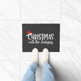 ストリングライツサンタハットクリスマス ドアマット