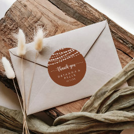 ストリングライツテラコッタサンキュー結婚式の引き出物 ラウンドシール