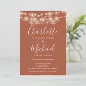 ストリングライツテラコッタシンプルすべて結婚の 招待状 (スタンド正面)