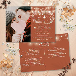 ストリングライツテラコッタ写真結婚すべて 招待状